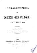 Compte-rendu du Congrès des sciences géographiques, cosmographiques et commerciales