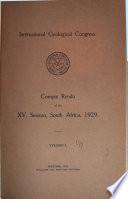 Compte Rendu of the XV. Session, South Africa, 1929