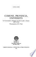 Comune, provincia, università