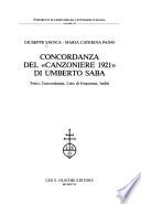 Concordanza del Canzoniere 1921 di Umberto Saba