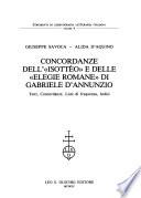 Concordanze dell'Isottèo e delle Elegie romane di Gabriele D'Annunzio