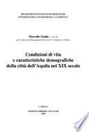 Condizioni di vita e caratteristiche demografiche della città dell'Aquila nel 19. secolo