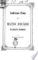 Conferenza prima de Matio Zocaro in dialetto Veronese