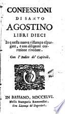 Confessioni di Santo Agostino libri dieci