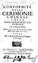 Conformità delle cerimonie chinesi, colla idolatria greca, e romana