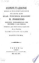 Confutatione della dissertazione dell'abate Gian-Vincenzo Bolgeni (etc.)