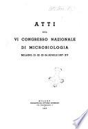 Congresso nazionale di microbiologia Atti