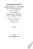 Considerazioni geometriche e pratiche sopra le macchine aereostatiche a gas idrogeno del sig. professore Giovan-Battista Magistrini inserite nel tomo19. delle memorie della Società italiana delle scienze ...