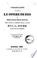 Considerazioni sopra le opere di Dio e meraviglie della natura per tutti i giorni della natura per tutti i giorni dell'anno di C. C. Sturm