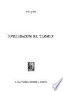 Considerazioni sul Classico