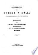 Considerazioni sul dramma in Italia in occasione del saggio di lavori drammatici di Ascenso Mauceri