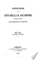 Continuazione degli atti della R[eale] Accademia Economico-Agraria dei Georgofili di Firenze