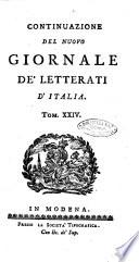 Continuazione del Nuovo giornale de'letterati d'Italia