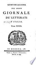 Continuazione del Nuovo Giornale de' letterati d'Italia