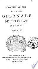 Continuazione del Nuovo giornale de'letterati d'Italia