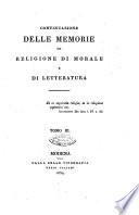 Continuazione delle Memorie di religione, di morale e di letteratura