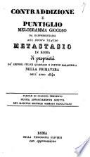 Contraddizione e puntiglio melodramma giocoso