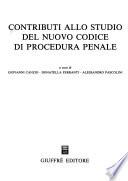 Contributi allo studio del nuovo codice di procedura penale