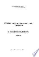 Contributi per la storia della letteratura italiana