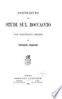 Contributo agli studi sul Boccaccio