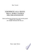 Contributo alla critica della teoria classica dell'organizzazione
