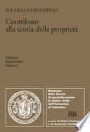 Contributo alla teoria della proprietà