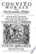 Conuito morale per gli etici, economici, e politici di don Pio Rossi, portata prima (-seconda)