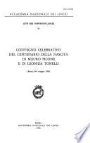 Convegno celebrativo del centenario della nascita di Mauro Picone e di Leonida Tonelli (Roma, 6-9 maggio 1985).
