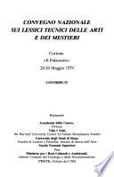 Convegno nazionale sui lessici tecnici delle arti e dei mestieri