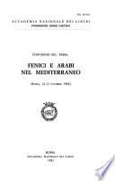 Convegno sul tema, Fenici e Arabi nel Mediterraneo (Roma, 12-13 ottobre 1982).