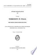 Convegno, terremoti in Italia, previsione e prevenzione dei danni
