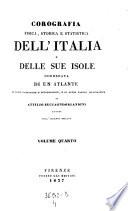 Corografia fisica, storica e statistica dell'Italia e delle sue Isole