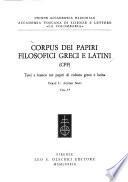 Corpus dei papiri filosofici greci e latini (CPF)