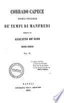 Corrado Capece Storia pugliese de' tempi di Manfredi scritta da Giacinto De' Sivo