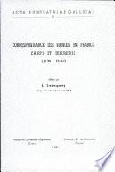 Correspondance des nonces en France: Carpi et Ferrerio (1535-1540)