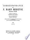 Correspondance du P. Marin Mersenne: 1644-1645