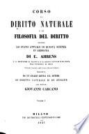 Corso di diritto naturale o di filosofia del diritto secondo lo stato attuale di questa scienza in Germania