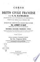 Corso di dritto civile francese per C. S. Zachariae