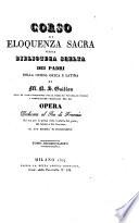 Corso di eloquenza sacra ossia biblioteca scelta dei padri della chiesa greca e latina
