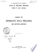 Corso di meccanica razionale. Cap. XX. Generalità sulla meccanica dei sistemi continui