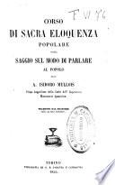 Corso di sacra eloquenza popolare, ossia Saggio sul modo di parlare al popolo