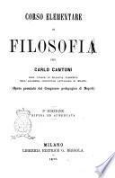Corso elementare di filosofia per Carlo Cantoni