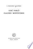 Cosí parlò Claudio Monteverdi