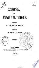 Cosima o L'odio nell'amore dramma di Giorgio Sand