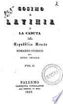 Cosimo e Lavinia o La caduta della Repubblica veneta romanzo storico del 18. secolo