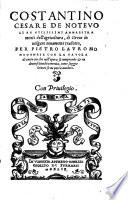 Costantino Cesare de noteuoli et utilissimi ammaestramenti dell'agricoltura