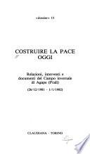 Costruire la pace oggi