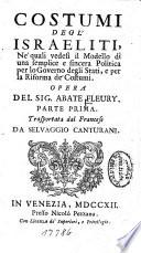Costumi degl' israeliti, e de' cristiani