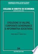 Creazione di valore, corporate governance e informativa societaria