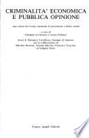 Criminalità economica e pubblica opinione